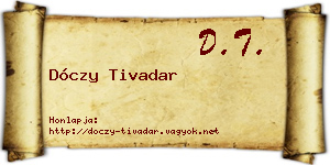 Dóczy Tivadar névjegykártya
