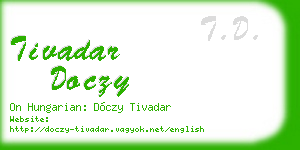 tivadar doczy business card
